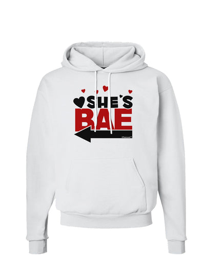 She's BAE - Left Arrow Hoodie Sweatshirt-Hoodie-TooLoud-White-Small-Davson Sales