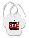 She's BAE - Left Arrow Paw Print Shaped Ornament-Ornament-TooLoud-White-Davson Sales