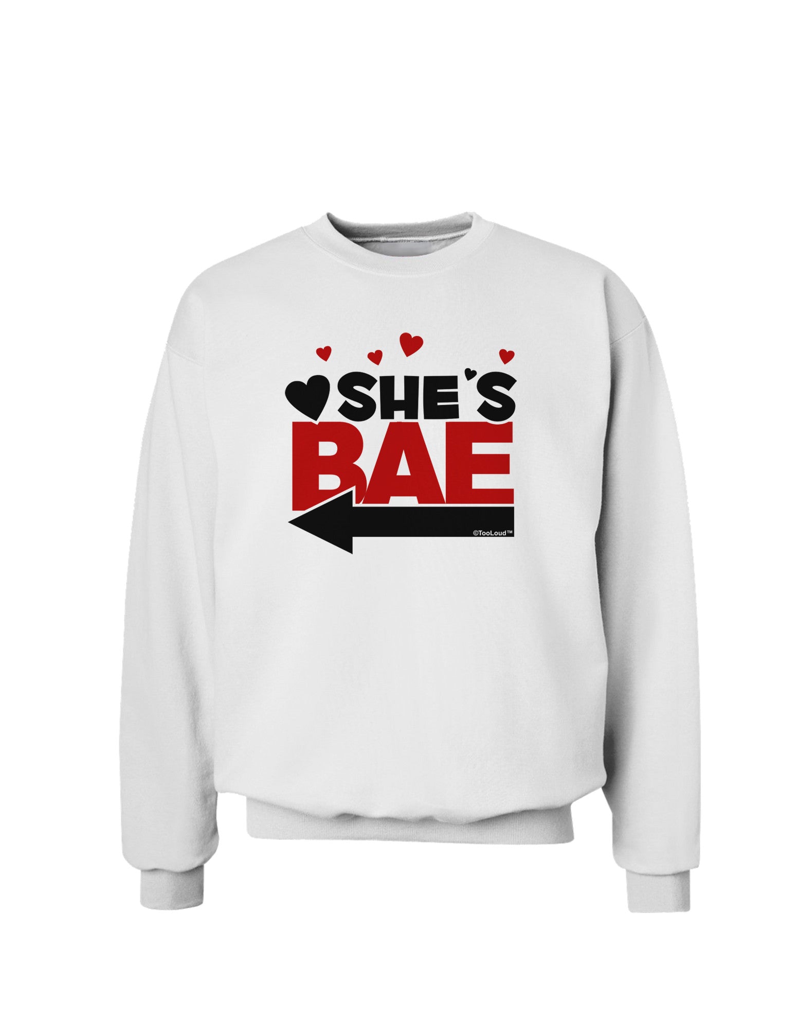 She's BAE - Left Arrow Sweatshirt-Sweatshirts-TooLoud-White-Small-Davson Sales