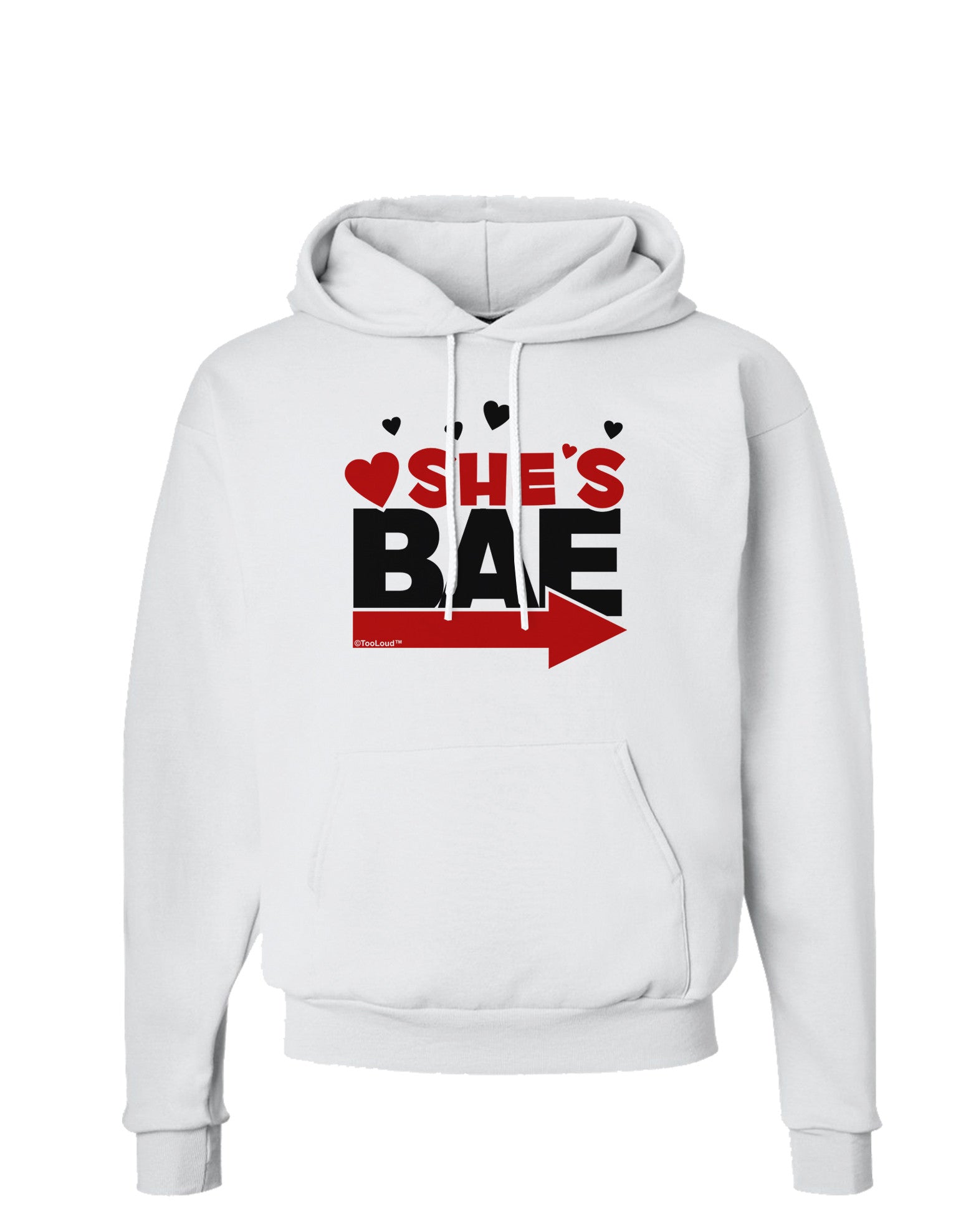 She's BAE - Right Arrow Hoodie Sweatshirt-Hoodie-TooLoud-White-Small-Davson Sales