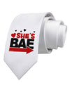 She's BAE - Right Arrow Printed White Necktie