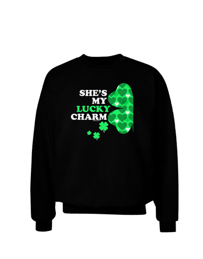 She's My Lucky Charm - Left Adult Dark Sweatshirt-Sweatshirts-TooLoud-Black-Small-Davson Sales