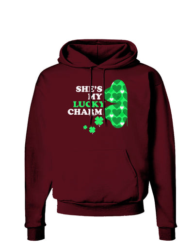 She's My Lucky Charm - Left Dark Hoodie Sweatshirt-Hoodie-TooLoud-Maroon-Small-Davson Sales