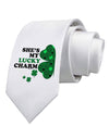 She's My Lucky Charm - Left Printed White Necktie