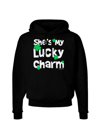 She's My Lucky Charm - Matching Couples Design Dark Hoodie Sweatshirt by TooLoud-Hoodie-TooLoud-Black-Small-Davson Sales