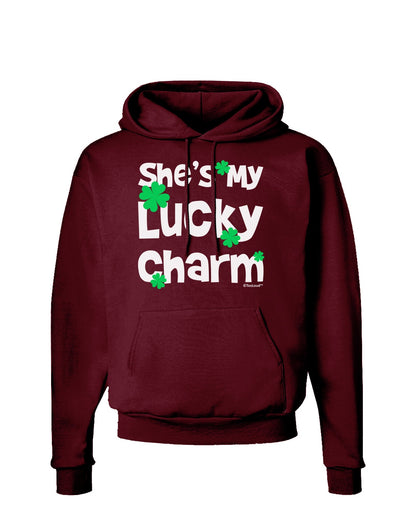 She's My Lucky Charm - Matching Couples Design Dark Hoodie Sweatshirt by TooLoud-Hoodie-TooLoud-Maroon-Small-Davson Sales