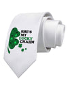 She's My Lucky Charm - Right Printed White Necktie