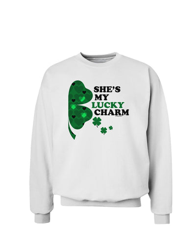 She's My Lucky Charm - Right Sweatshirt-Sweatshirts-TooLoud-White-Small-Davson Sales