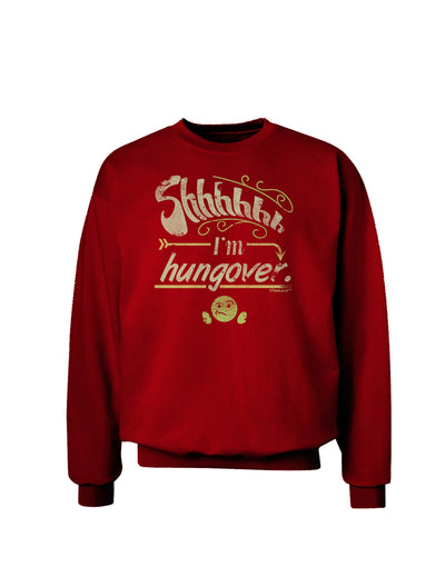 Shhh Im Hungover Funny Adult Dark Sweatshirt by-Sweatshirts-TooLoud-Deep-Red-Small-Davson Sales