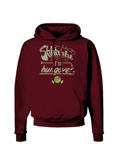 Shhh Im Hungover Funny Dark Hoodie Sweatshirt by-Hoodie-TooLoud-Maroon-Small-Davson Sales