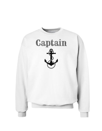 Ship Captain Nautical Anchor Boating Sweatshirt-Sweatshirts-TooLoud-White-Small-Davson Sales