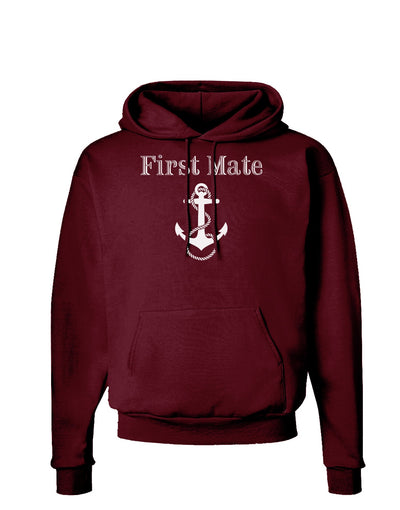 Ship First Mate Nautical Anchor Boating Dark Hoodie Sweatshirt-Hoodie-TooLoud-Maroon-Small-Davson Sales