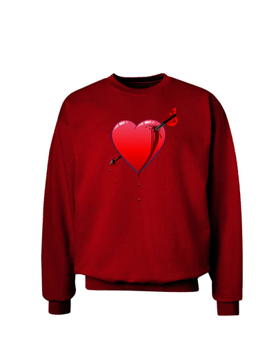 Shot Through the Heart Bleeding Adult Dark Sweatshirt by-Sweatshirts-TooLoud-Deep-Red-Small-Davson Sales