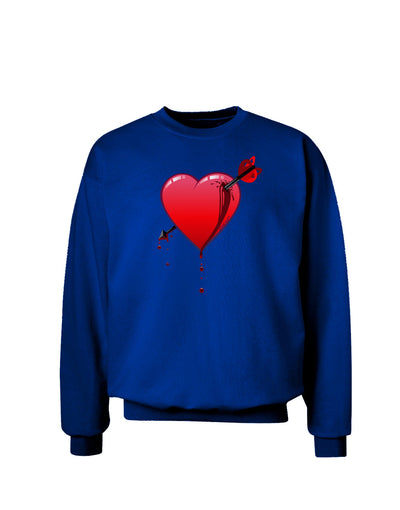 Shot Through the Heart Bleeding Adult Dark Sweatshirt by-Sweatshirts-TooLoud-Deep-Royal-Blue-Small-Davson Sales