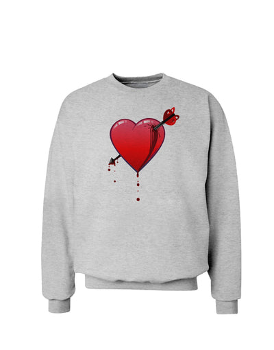 Shot Through the Heart Bleeding Sweatshirt by-Sweatshirts-TooLoud-AshGray-Small-Davson Sales