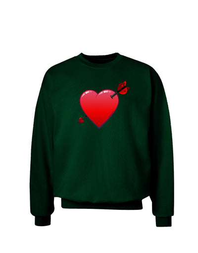 Shot Through the Heart Cute Adult Dark Sweatshirt by-Sweatshirts-TooLoud-Deep-Forest-Green-Small-Davson Sales