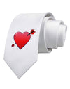 Shot Through the Heart Cute Printed White Necktie by