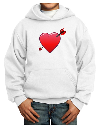 Shot Through the Heart Cute Youth Hoodie Pullover Sweatshirt by-Youth Hoodie-TooLoud-White-XS-Davson Sales