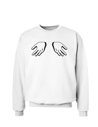 Shrugging Hands Sweatshirt-Sweatshirts-TooLoud-White-Small-Davson Sales