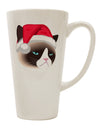 Siamese Cat Santa Hat Conical Latte Coffee Mug - Expertly Crafted by TooLoud-Conical Latte Mug-TooLoud-White-Davson Sales