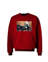 Sidecar Motorcycle Photo Adult Dark Sweatshirt-Sweatshirt-TooLoud-Deep-Red-Small-Davson Sales