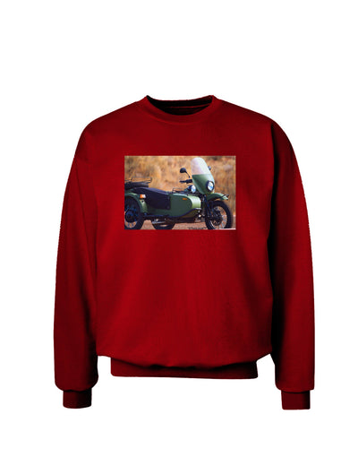 Sidecar Motorcycle Photo Adult Dark Sweatshirt-Sweatshirt-TooLoud-Deep-Red-Small-Davson Sales