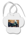 Sidecar Motorcycle Photo Paw Print Shaped Ornament-Ornament-TooLoud-White-Davson Sales