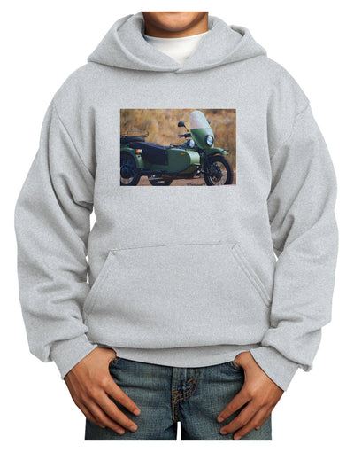 Sidecar Motorcycle Photo Youth Hoodie Pullover Sweatshirt-Youth Hoodie-TooLoud-Ash-XS-Davson Sales