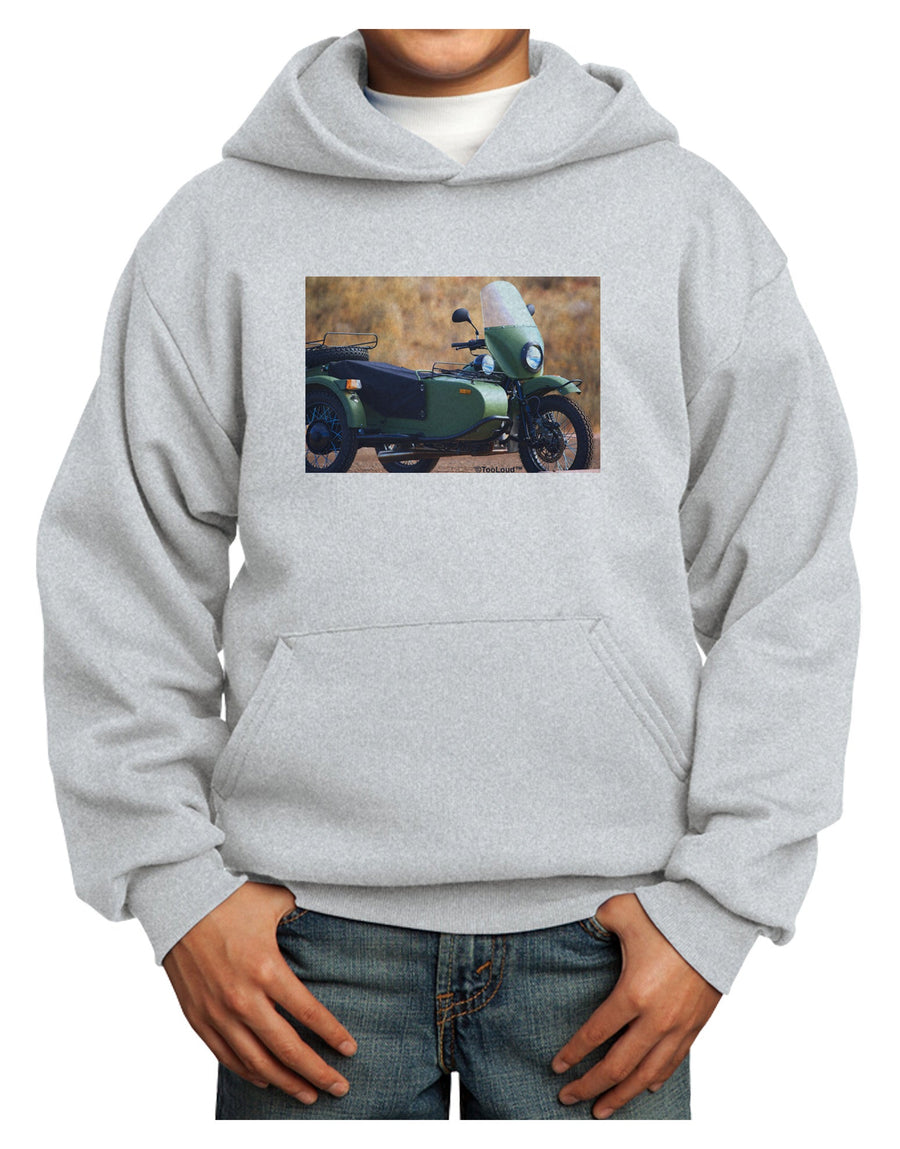 Sidecar Motorcycle Photo Youth Hoodie Pullover Sweatshirt-Youth Hoodie-TooLoud-White-XS-Davson Sales