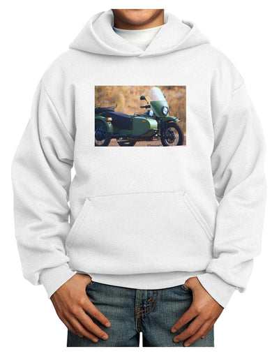 Sidecar Motorcycle Photo Youth Hoodie Pullover Sweatshirt-Youth Hoodie-TooLoud-White-XS-Davson Sales