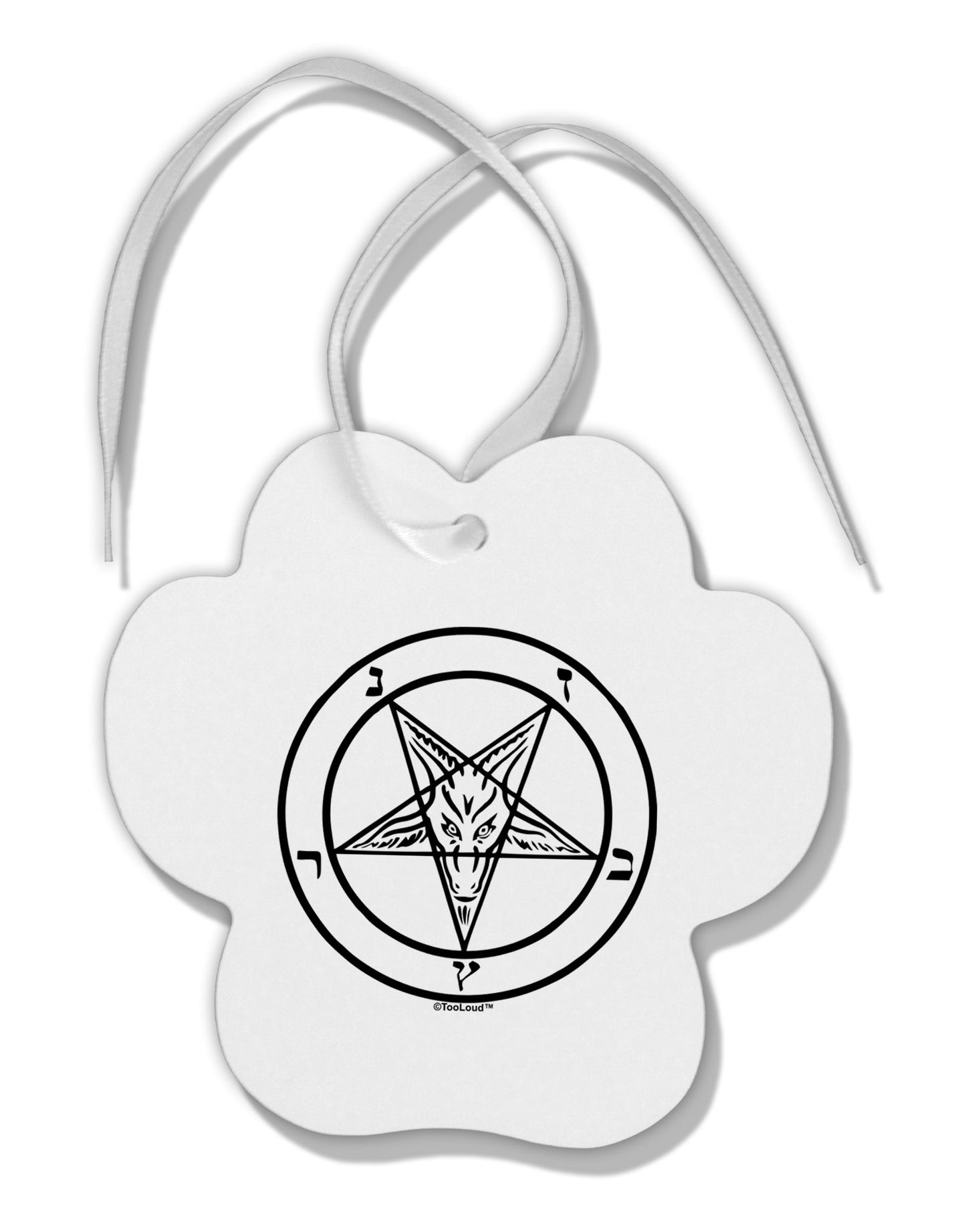 Sigil of Baphomet Paw Print Shaped Ornament by TooLoud-TooLoud-White-Davson Sales