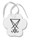 Sigil of Lucifer - Seal of Satan Paw Print Shaped Ornament-Ornament-TooLoud-White-Davson Sales