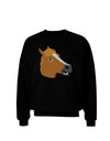 Silly Cartoon Horse Head Adult Dark Sweatshirt-Sweatshirts-TooLoud-Black-Small-Davson Sales