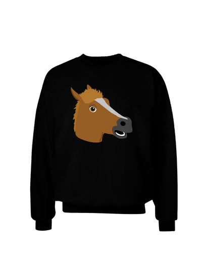 Silly Cartoon Horse Head Adult Dark Sweatshirt-Sweatshirts-TooLoud-Black-Small-Davson Sales