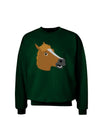 Silly Cartoon Horse Head Adult Dark Sweatshirt-Sweatshirts-TooLoud-Deep-Forest-Green-Small-Davson Sales