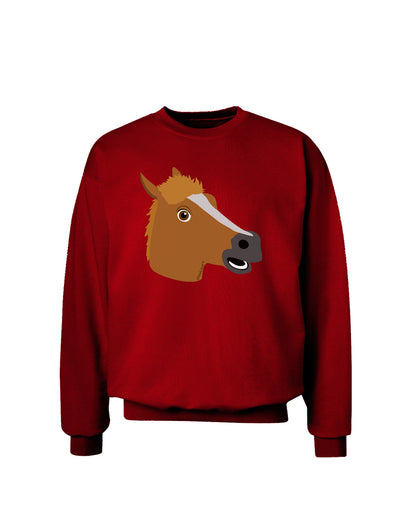 Silly Cartoon Horse Head Adult Dark Sweatshirt-Sweatshirts-TooLoud-Deep-Red-Small-Davson Sales