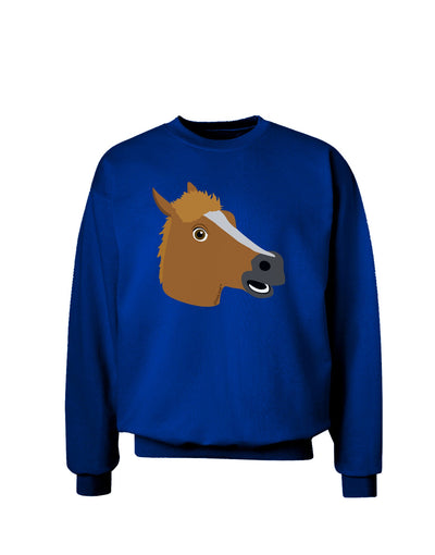 Silly Cartoon Horse Head Adult Dark Sweatshirt-Sweatshirts-TooLoud-Deep-Royal-Blue-Small-Davson Sales