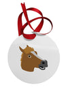 Silly Cartoon Horse Head Circular Metal Ornament-Ornament-TooLoud-White-Davson Sales