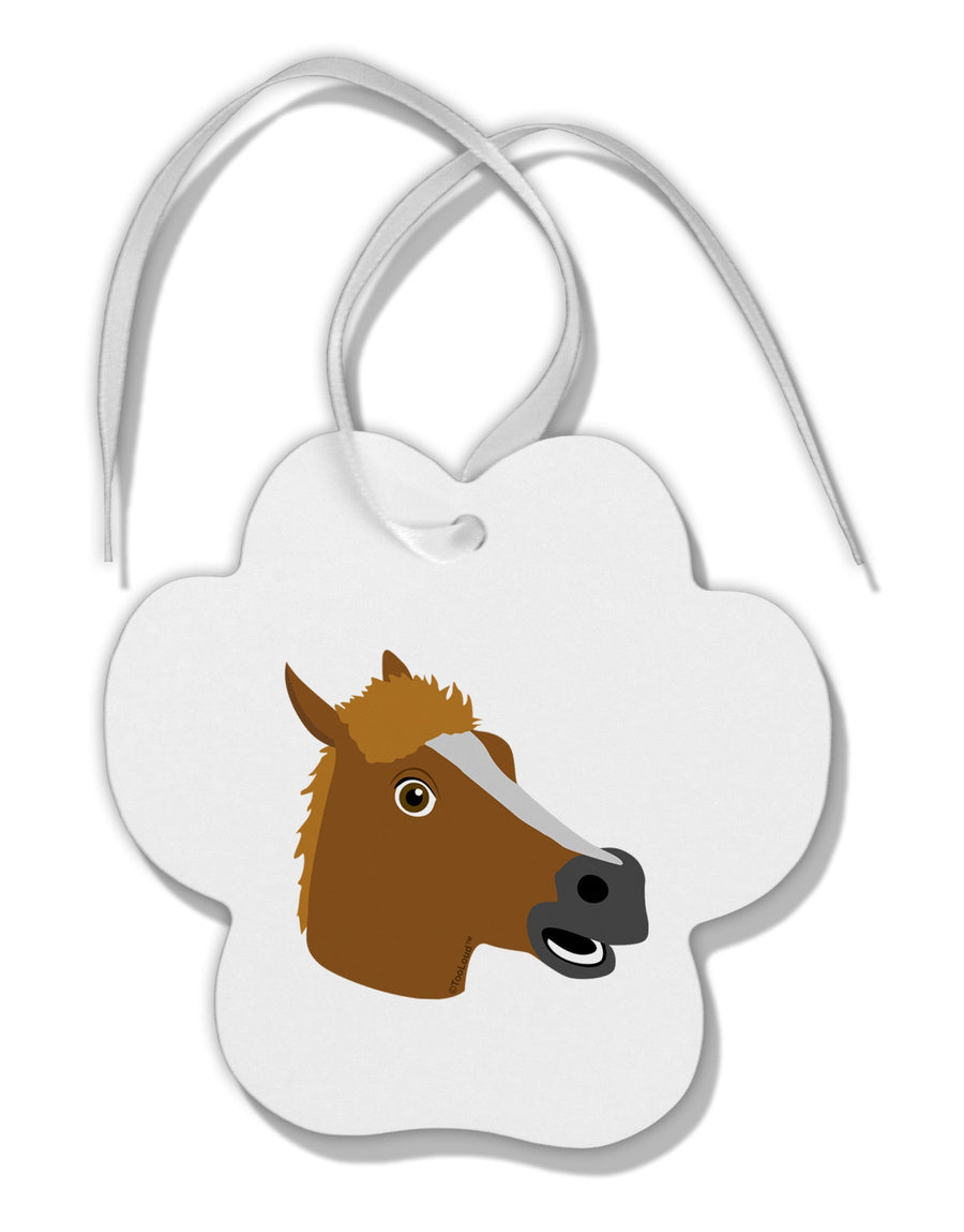 Silly Cartoon Horse Head Paw Print Shaped Ornament-Ornament-TooLoud-White-Davson Sales