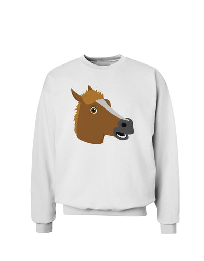 Silly Cartoon Horse Head Sweatshirt-Sweatshirts-TooLoud-White-Small-Davson Sales