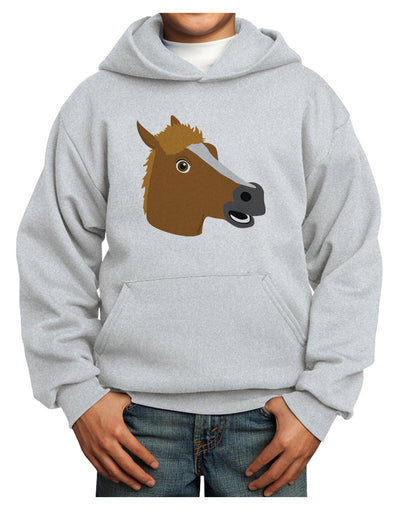 Silly Cartoon Horse Head Youth Hoodie Pullover Sweatshirt by TooLoud-Youth Hoodie-TooLoud-Ash-XS-Davson Sales