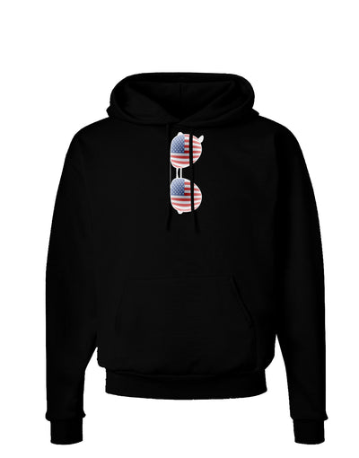 Silver American Flag Aviator Sunglasses Dark Hoodie Sweatshirt-Hoodie-TooLoud-Black-Small-Davson Sales