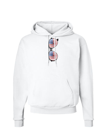 Silver American Flag Aviator Sunglasses Hoodie Sweatshirt-Hoodie-TooLoud-White-Small-Davson Sales