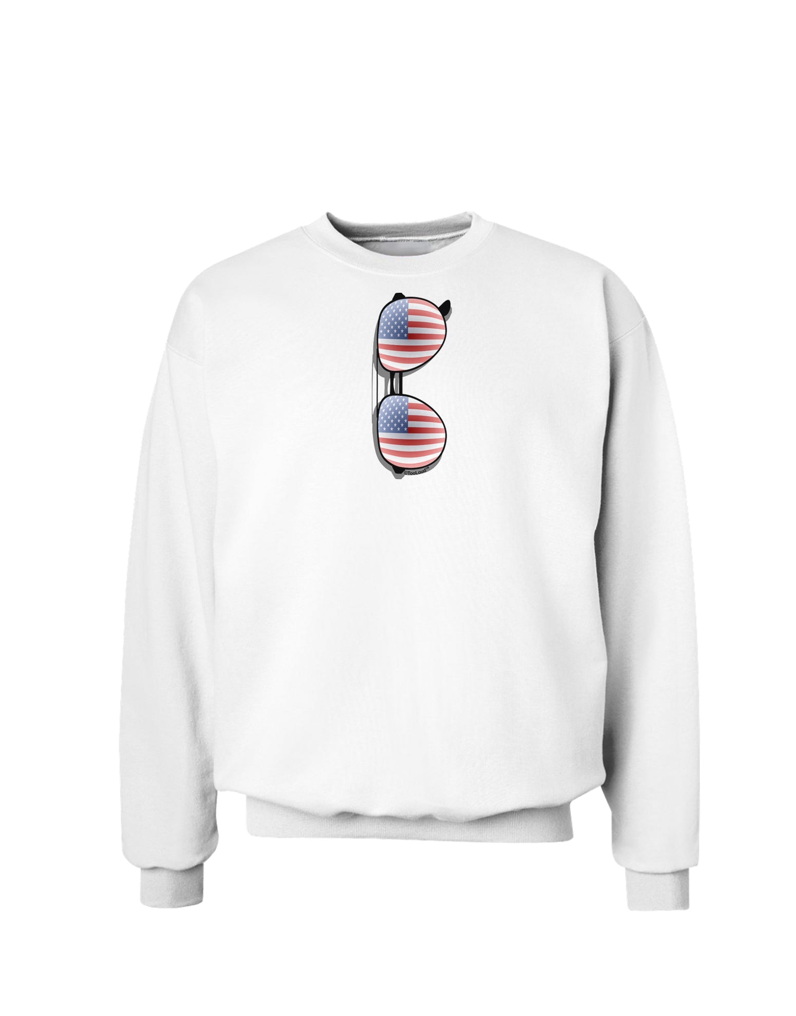 Silver American Flag Aviator Sunglasses Sweatshirt-Sweatshirts-TooLoud-White-Small-Davson Sales