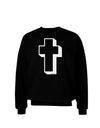 Simple Cross Design Black Adult Dark Sweatshirt by TooLoud-Sweatshirts-TooLoud-Black-Small-Davson Sales