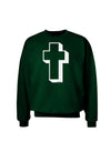 Simple Cross Design Black Adult Dark Sweatshirt by TooLoud-Sweatshirts-TooLoud-Deep-Forest-Green-Small-Davson Sales