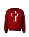 Simple Cross Design Black Adult Dark Sweatshirt by TooLoud-Sweatshirts-TooLoud-Deep-Red-Small-Davson Sales