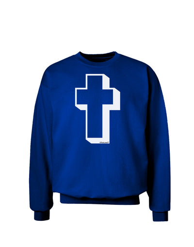 Simple Cross Design Black Adult Dark Sweatshirt by TooLoud-Sweatshirts-TooLoud-Deep-Royal-Blue-Small-Davson Sales