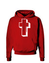 Simple Cross Design Black Dark Hoodie Sweatshirt by TooLoud-Hoodie-TooLoud-Red-Small-Davson Sales