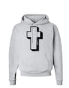 Simple Cross Design Black Hoodie Sweatshirt by TooLoud-Hoodie-TooLoud-AshGray-Small-Davson Sales